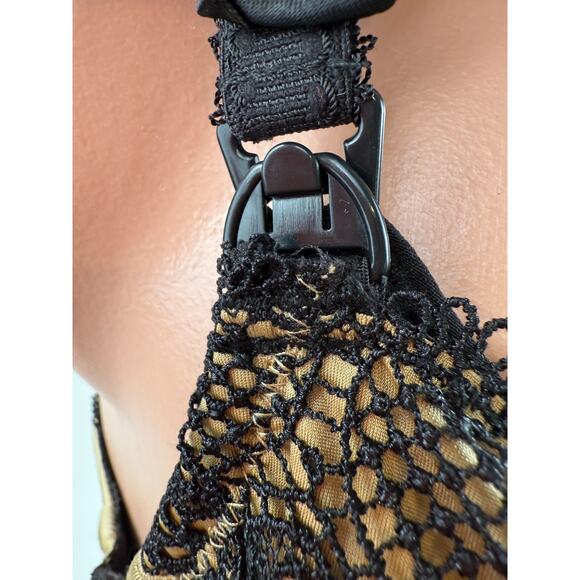 Cake Lingerie Balcony Style Flexible Wire Embroidery Nursing Bra Beige 34F NWT - Picture 7 of 16